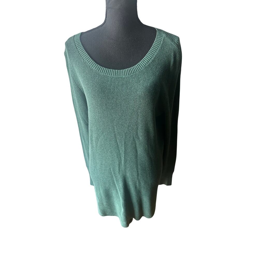 Natural Reflections Green Ribbed Sweater L – Cozy Classic Casual Chic